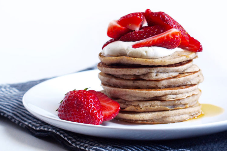 Strawberry Buckwheat Pancakes